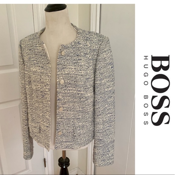 Hugo Boss Jackets & Blazers - Hugo Boss Jelieno Tweed Jacket Blazer Coat 10 12